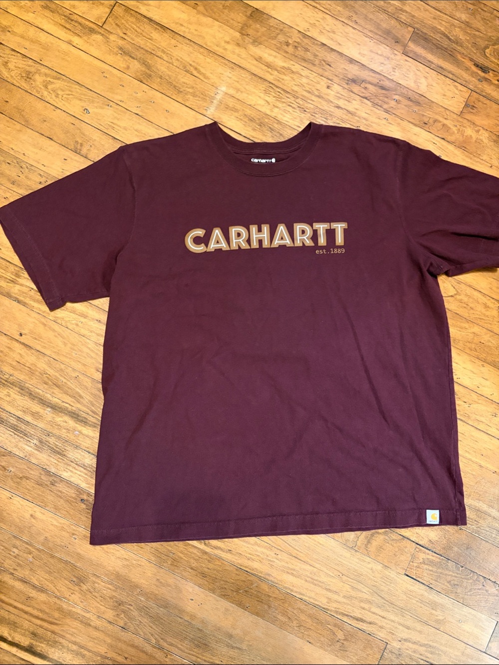 Carhartt Men’s Maroon Logo Short-Sleeve T-Shirt